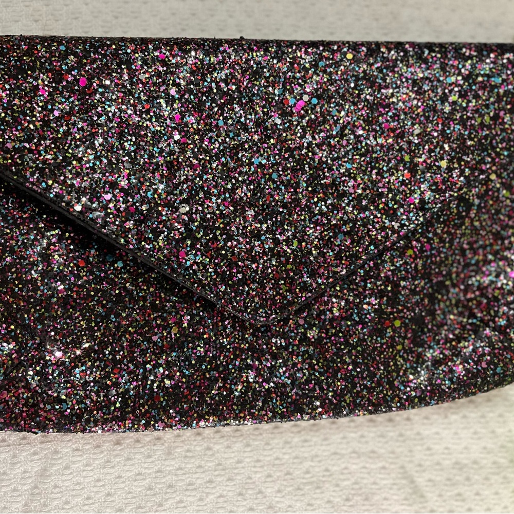 H&M Black Sparkle Glitter Mukti Color Clutch for Evening Wear